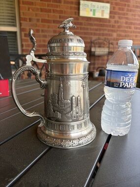 Vintage Pewter German Beer Stein - Deutschland German Landmarks
